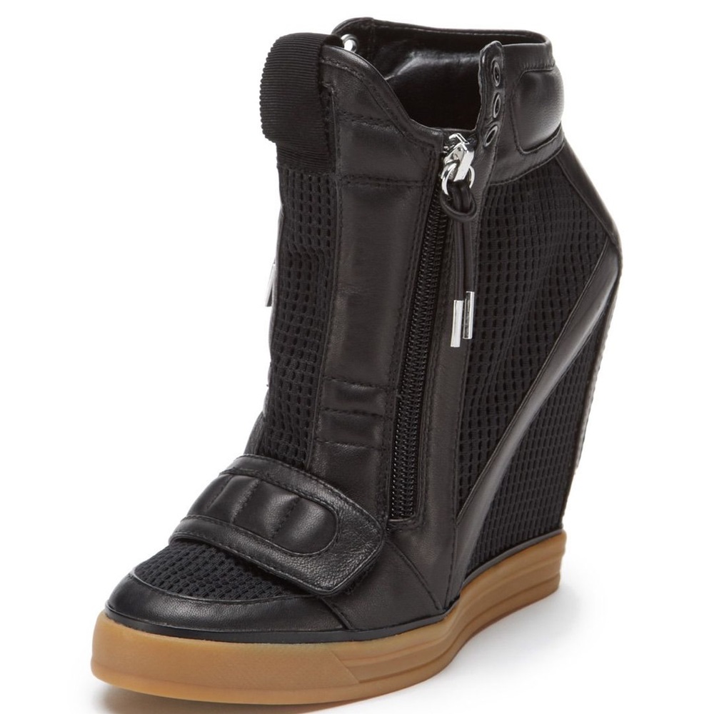 L.A.M.B Pamela Mesh wedge heeled sneakers Size 8.5